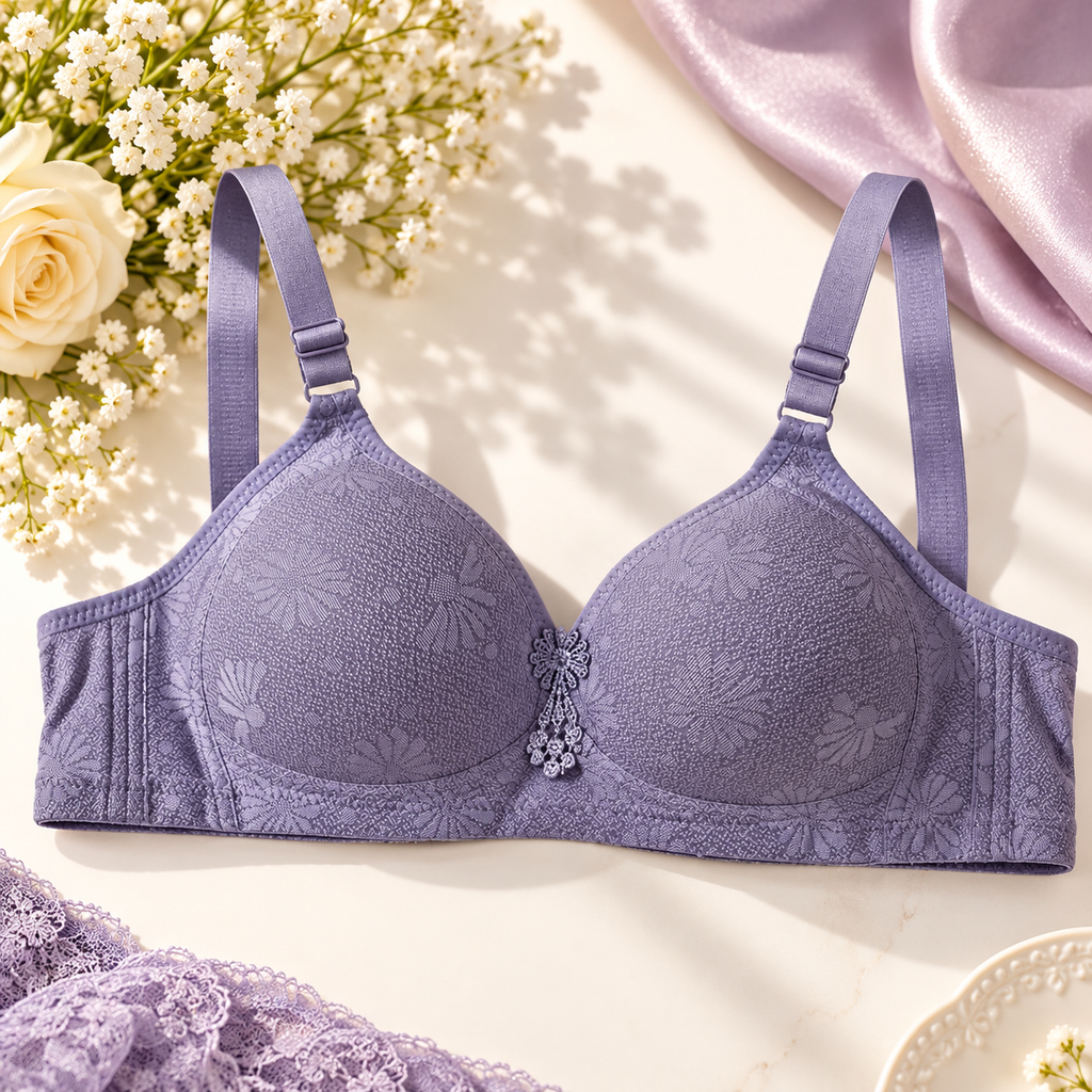 Daisy Aura Floral Jacquard Padded Bra for Women