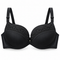 Elegant Swirl Embroidered Padded Bra with Adjustable Straps