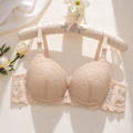 Floral Lace Padded Push-Up Bra with Adjustable Straps