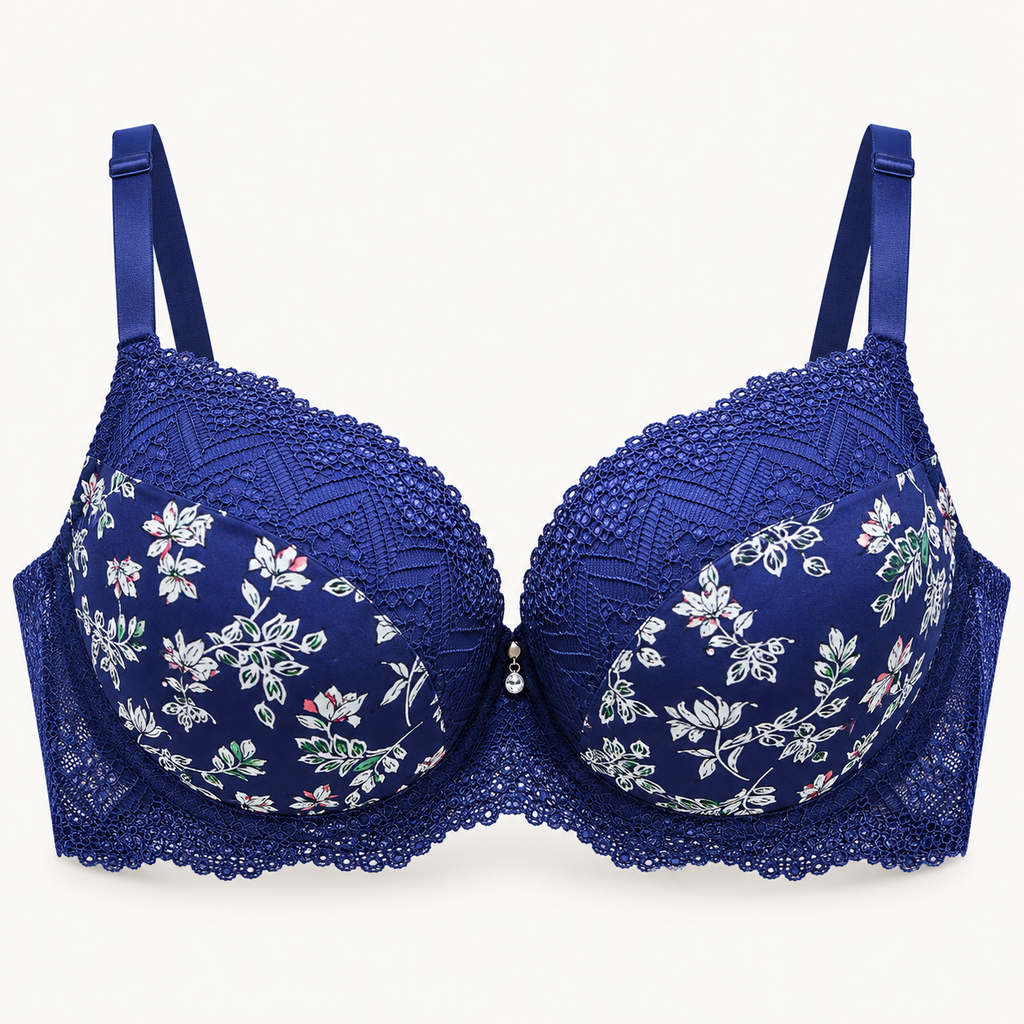 Floral Lace Padded Underwire Bra – Elegant Everyday Support