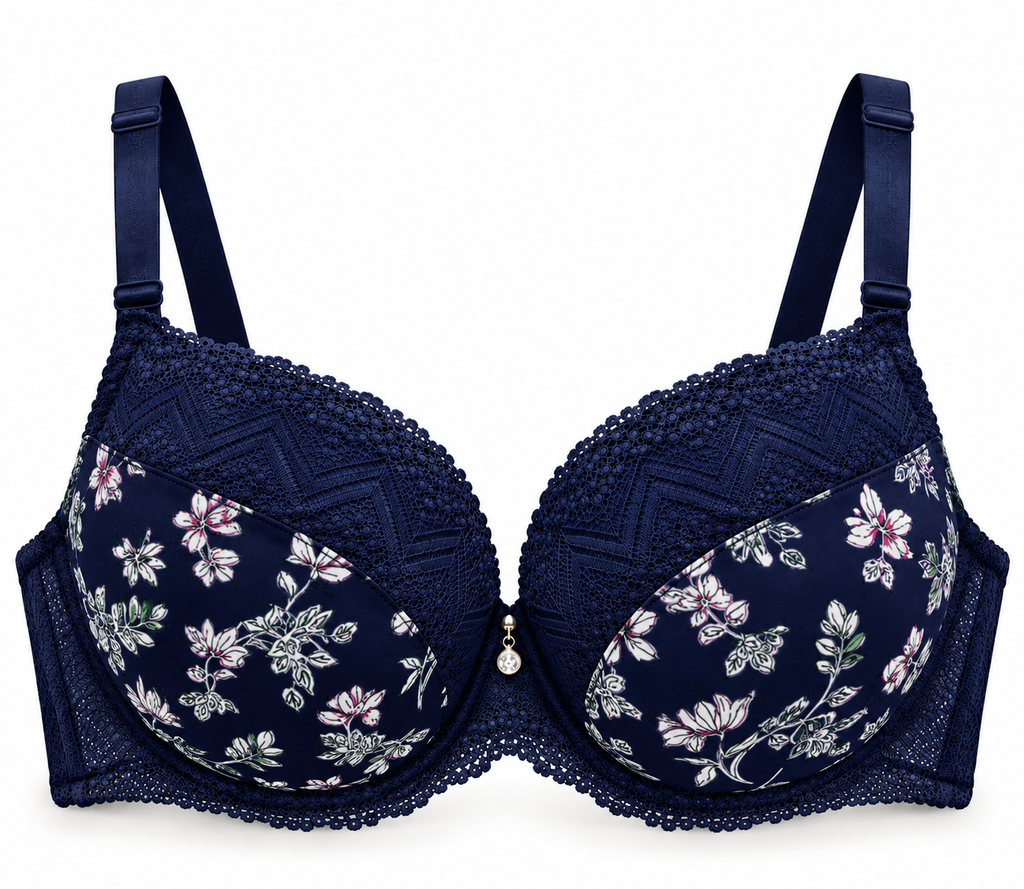 Floral Lace Padded Underwire Bra – Elegant Everyday Support