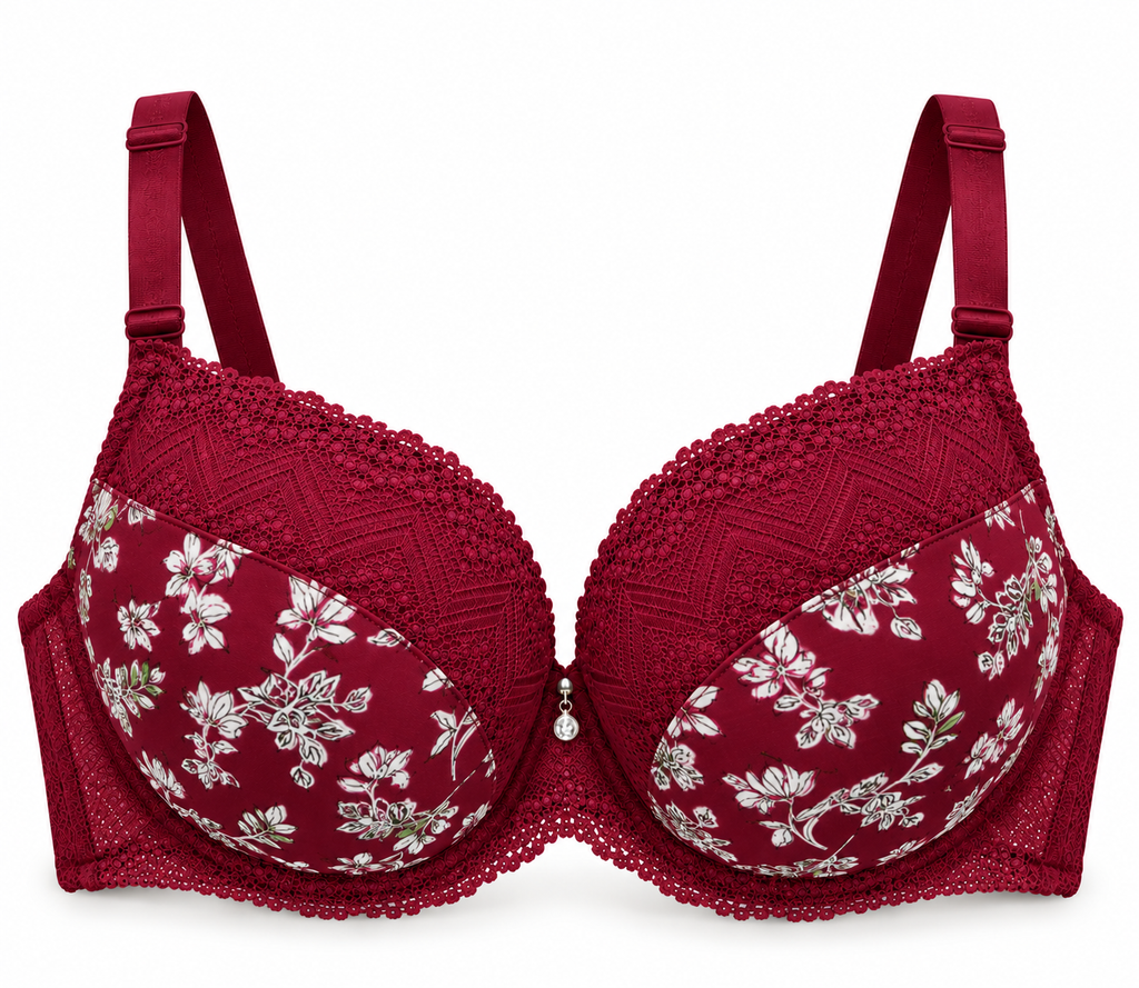 Floral Lace Padded Underwire Bra – Elegant Everyday Support