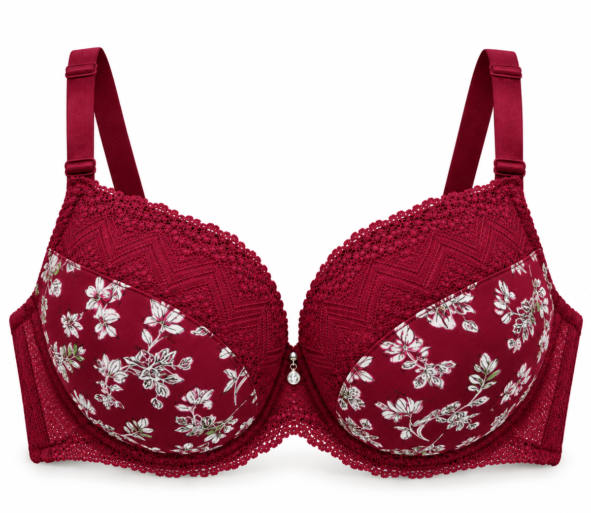 Floral Lace Padded Underwire Bra – Elegant Everyday Support