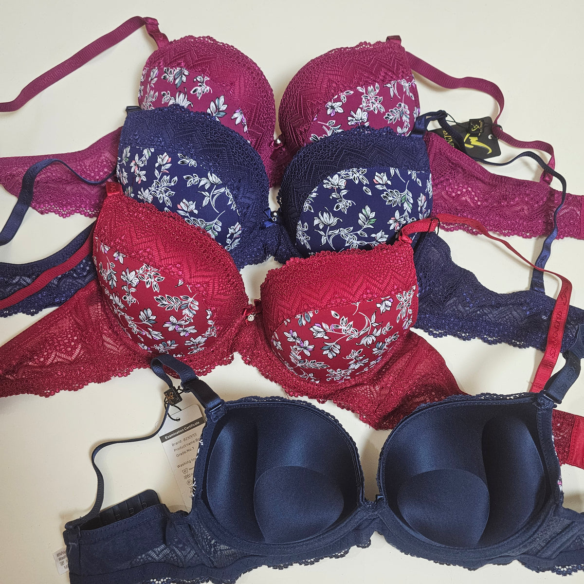 Floral Lace Padded Underwire Bra – Elegant Everyday Support