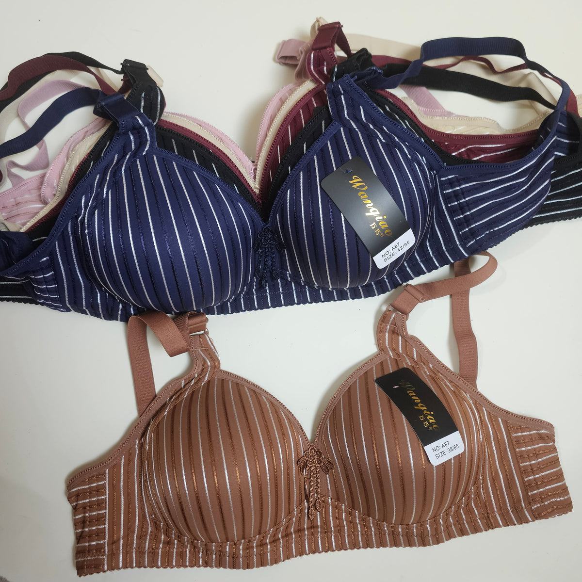 Cocoa Luxe Metallic Striped Padded Bra for Women