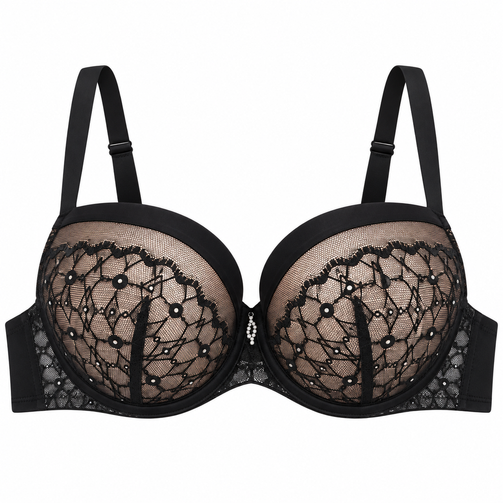 Elegant Floral Lace Padded Underwire Bra – Everyday Comfort & Support