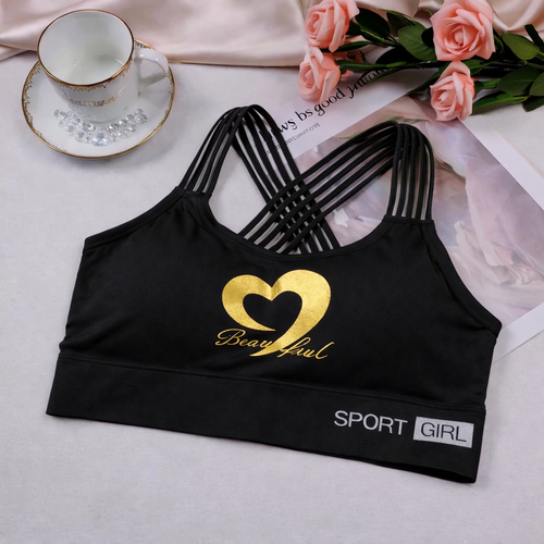 Black Beauty Fit Crossback Sports Bra Padded Bra Pakistan 