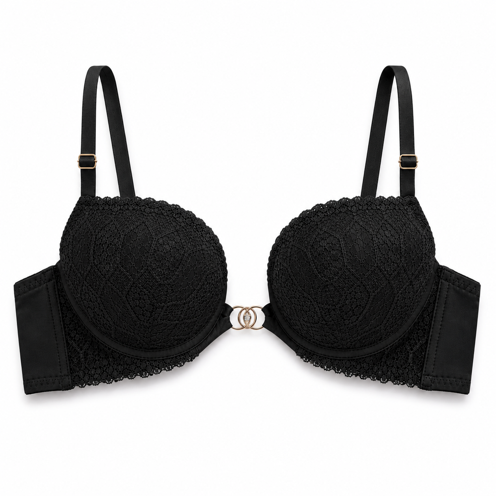 Black Lace Push Up Bra – Cute & Romantic Style | Pakistan COD available. Imported Innerwear undergarments bra