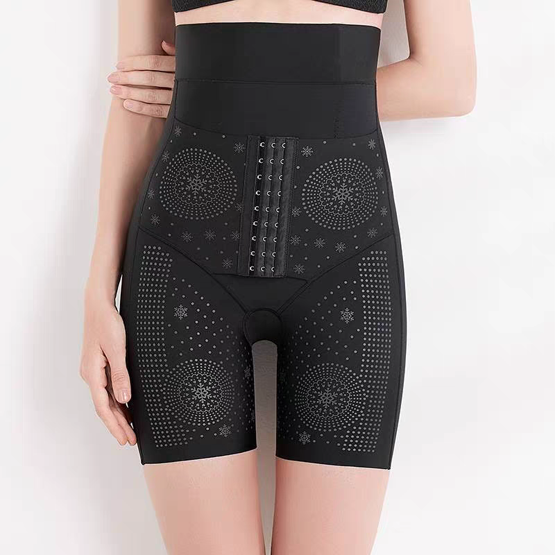 Black high waist shapewear shorts for tummy control and thigh slimming in Pakistan
