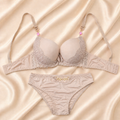 Seductive Nude Lace Push-Up Bra & Panty Set – Curve-Enhancing Fit Pakistan 