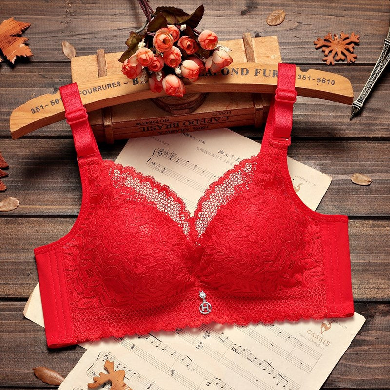Women’s Lace Bra – Elegant Full Coverage (Red)