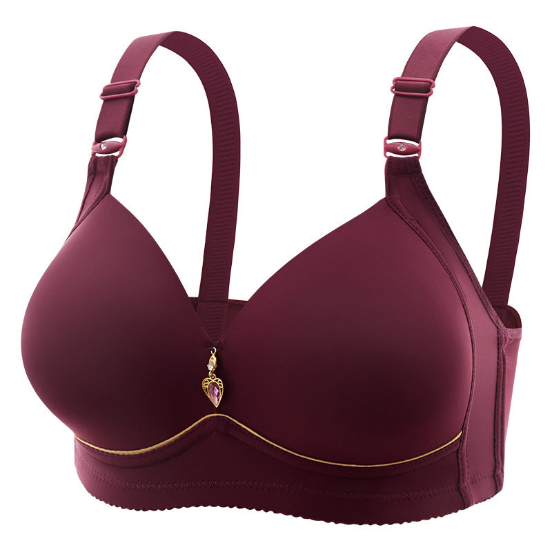 Thin Padded Wireless Push-Up Bra -Mahroon 452