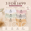 Contrast Trim Mid Rise Cotton  Panty