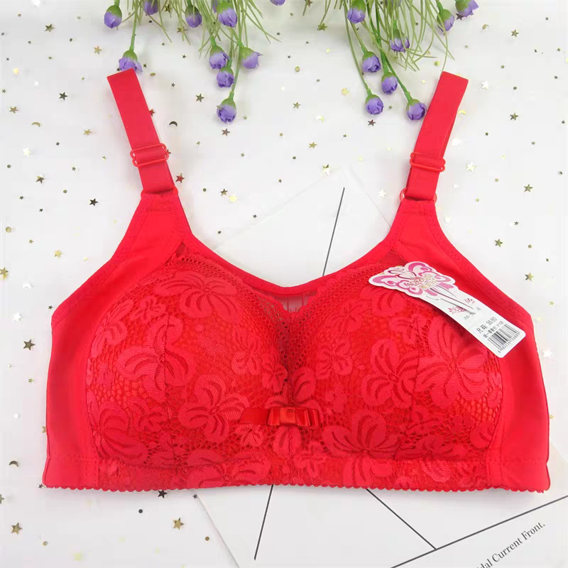Elegant Lace Comfort Bra - Classic Red 451