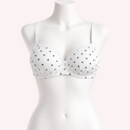 White Polka Dot Wired Padded Bra for Women – Soft Comfortable Daily Wear 407