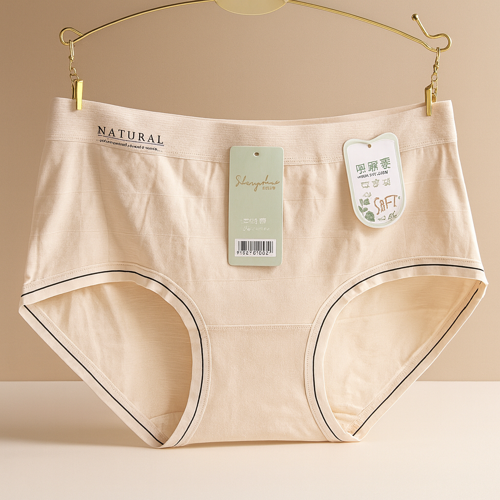 High-Rise Contrast Trim Cotton Panty- LU006