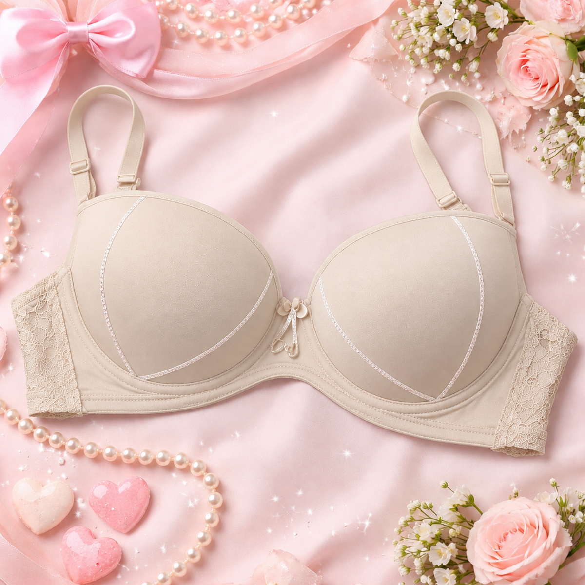 Luxury Black Push-Up Bra-B Cup A3-E3