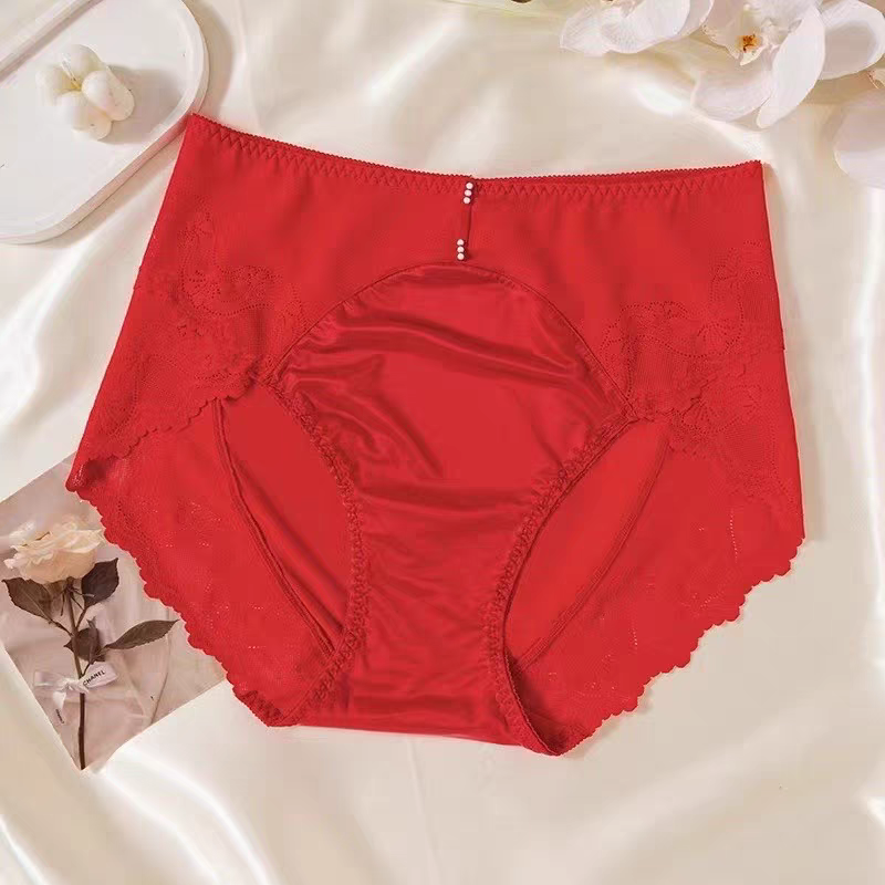 Elegant Red Lace High Waist Comfort Panty