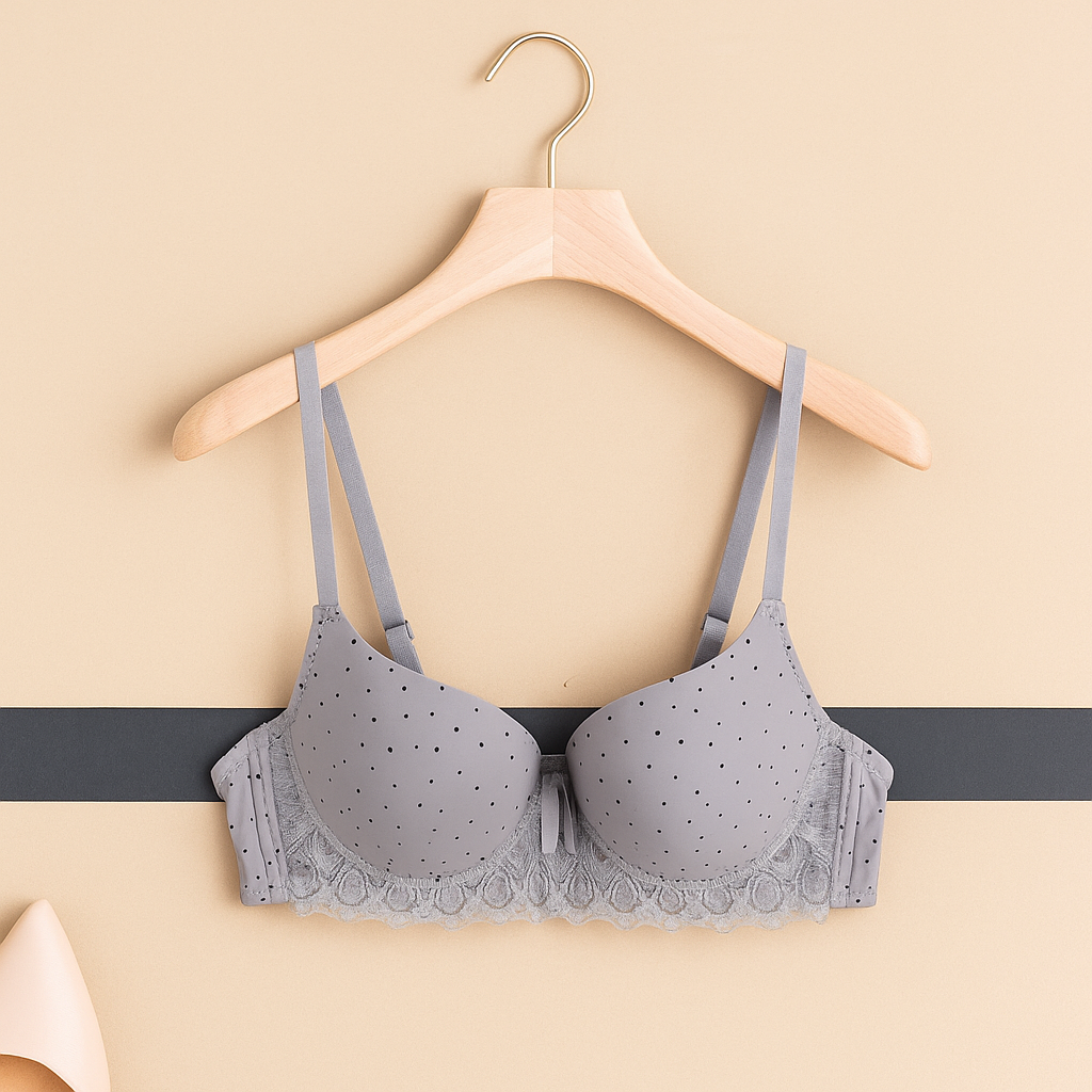 Polka Dot Push-Up Bra Grey 447