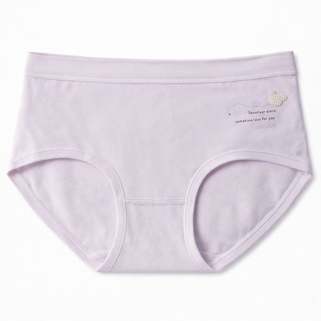 Bear Patch Breathable Cotton Panty- LU002