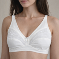 Net Design Cotton Bra - White