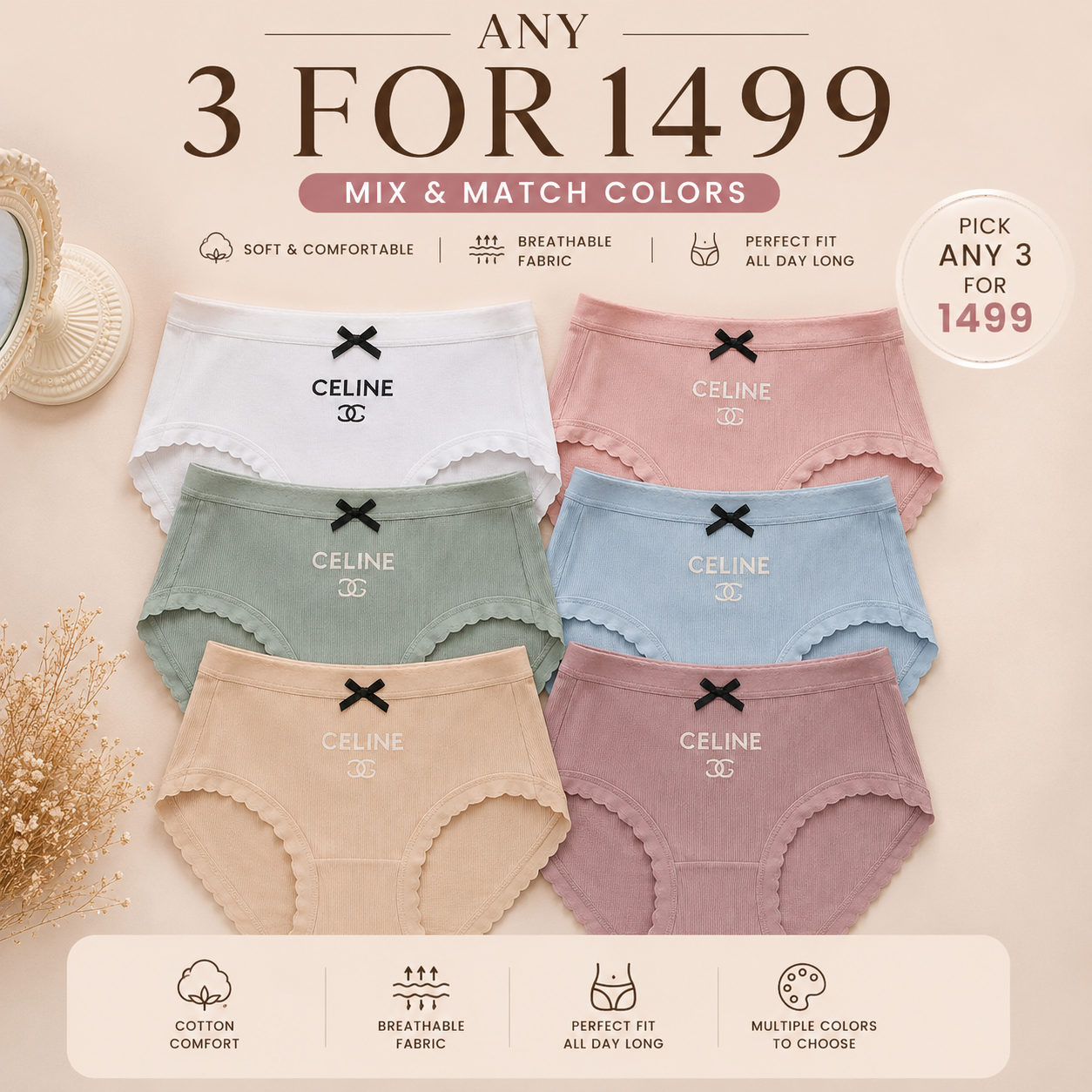 High Waist Ribbed Panty – Soft & Comfy Wavy Edge