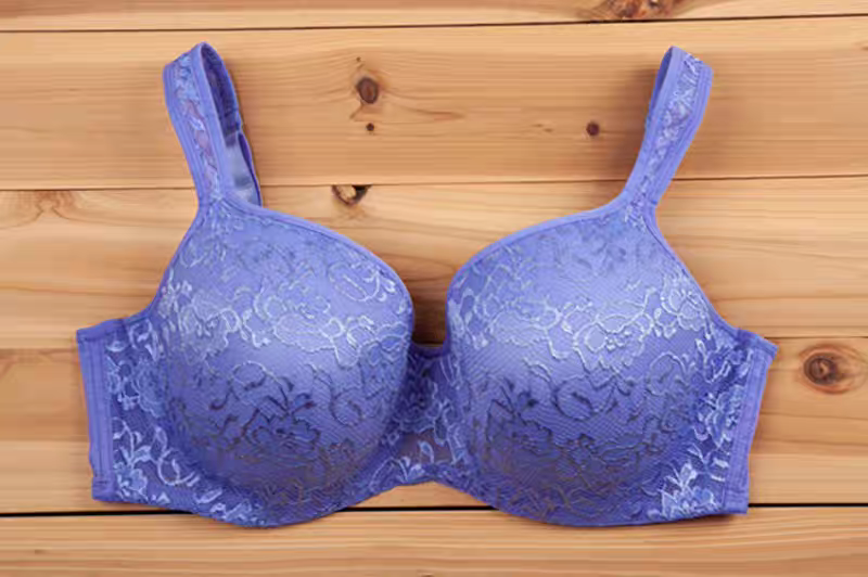 Premium Blue  Lace Thin Padded Support Bra 405