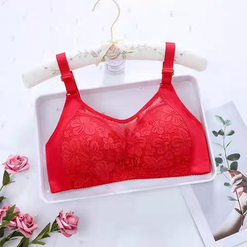 Elegant Lace Comfort Bra - Classic Red 451