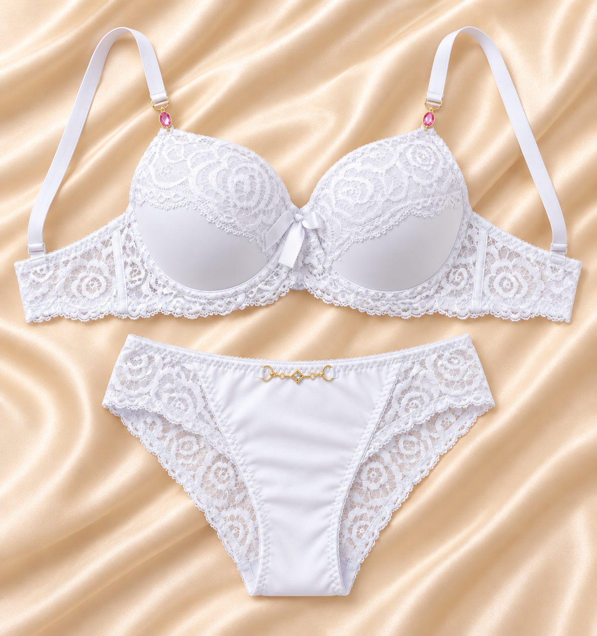 Ivory Jewel Lace Bra & Panty Set ✨