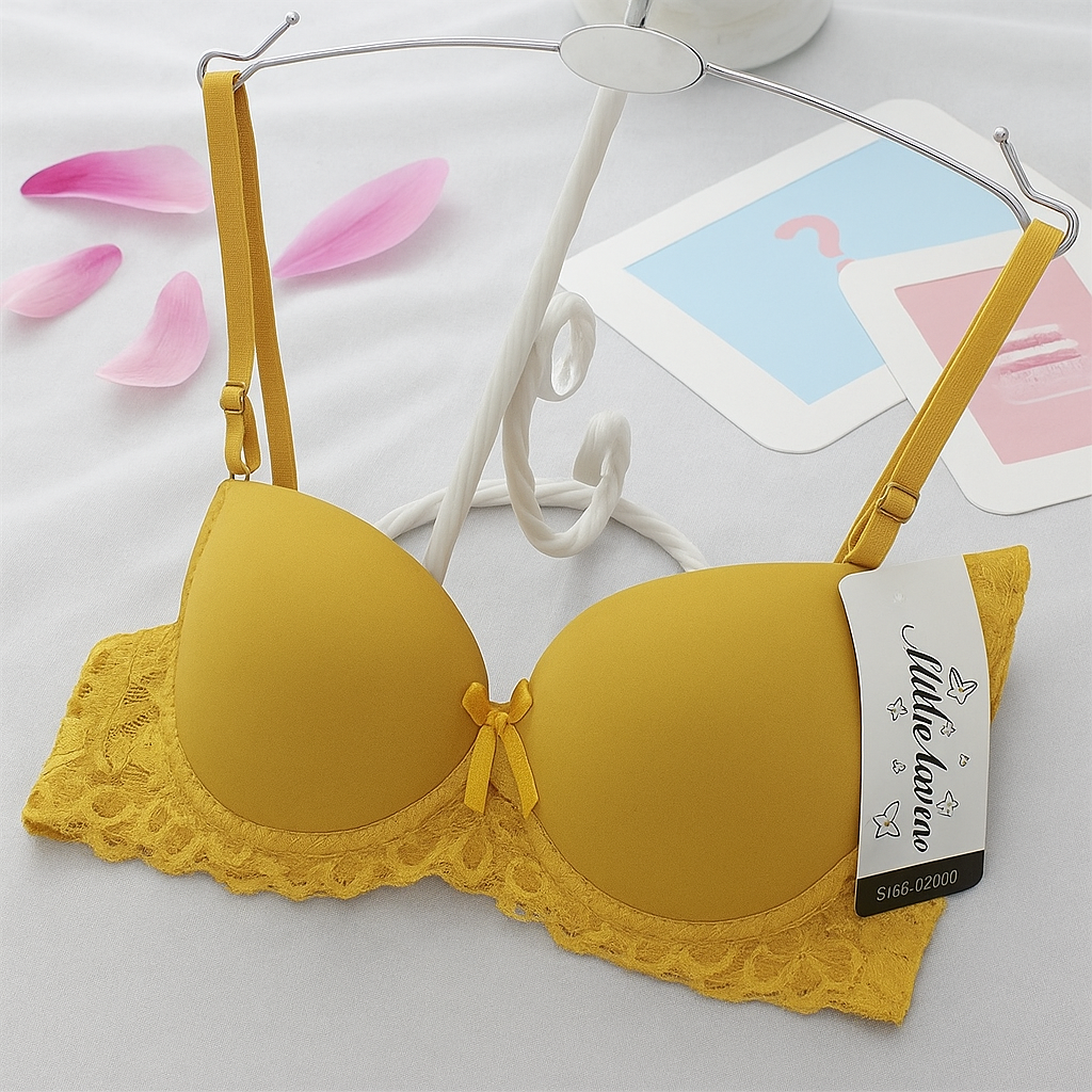 Yellow Color Push-Up Bra 447