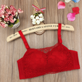 Lace Up Premium Floral Lace Wireless Bra – Red 456