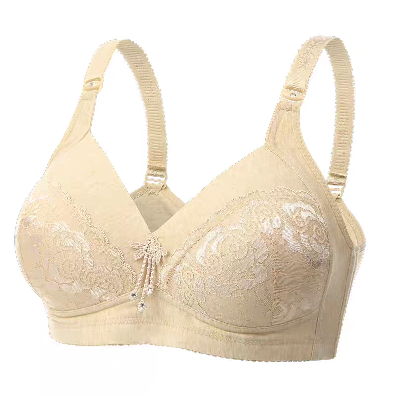 Elegant Lace Comfort Bra – Champagne Beige 403
