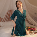 Premium Soft Women’s Deep Green Lace Nighty 407