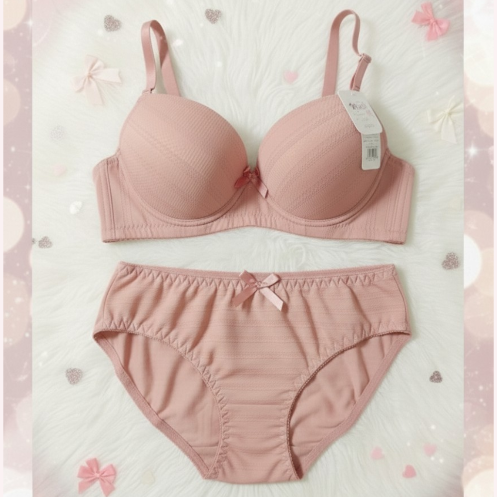 Premium Pink Bra & Panty Set for Women - Breathable Comfort Wear 431