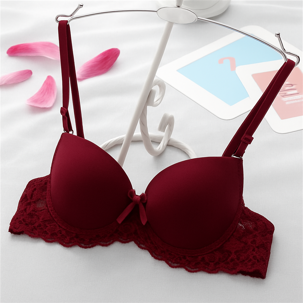 Mahroon Thin Padded Shaping Bra  -C Cup