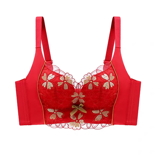 Bridal Red Lace Bra with Gold Embroidery 401