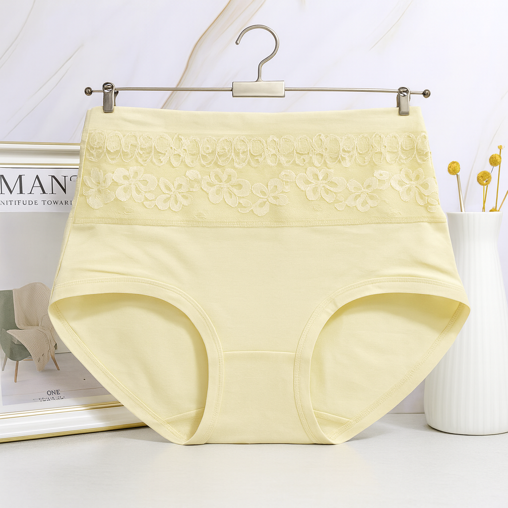 High-waist  Lace Details Underpants