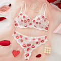 Romantic Kiss Lace Bra Panty Set - Fancy White 458