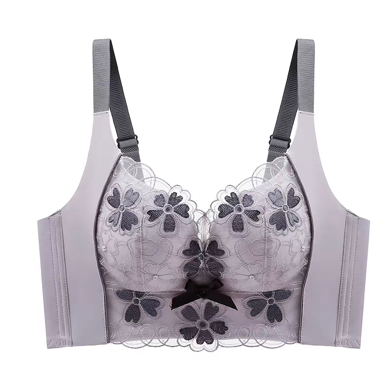 Grace Lace Comfort Bra -Lilac Grey401