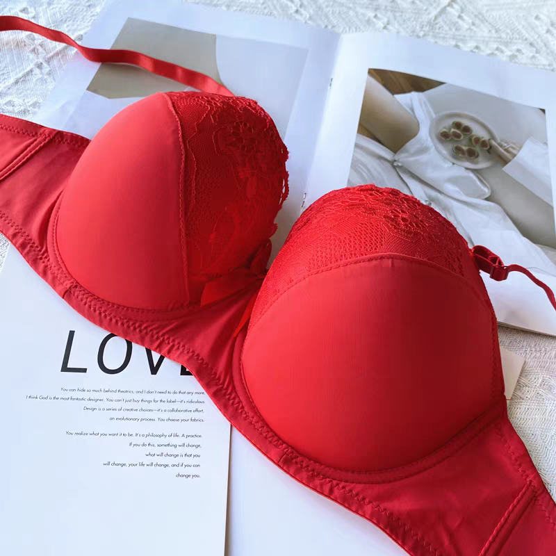 Red Lace Detail Shaping Bra 443