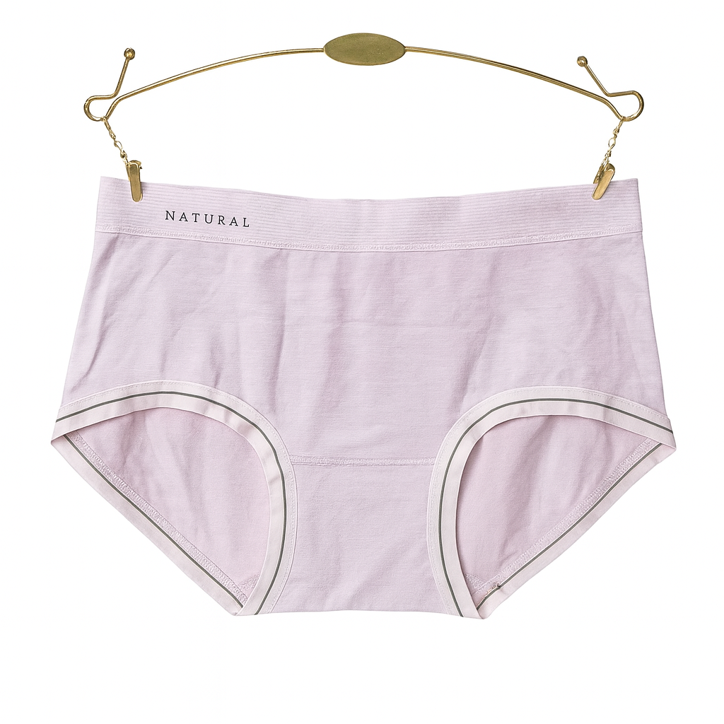 High-Rise Contrast Trim Cotton Panty- LU006
