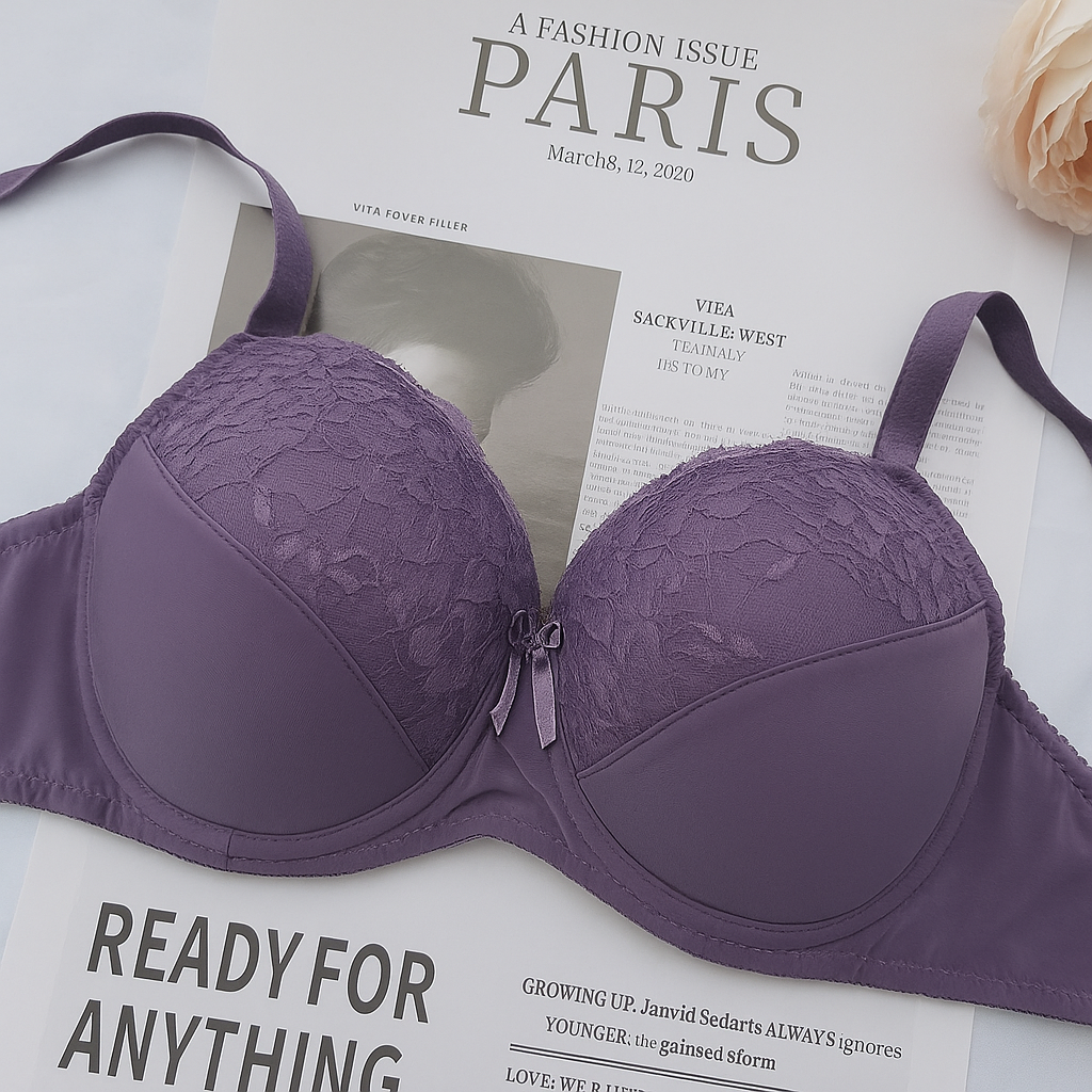 Purple Lace Detail Shaping Bra 443