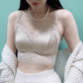 Elegant Lace Satin Bralette - Champagne 445