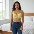 White Stripped Support Bra Light Yellow 402