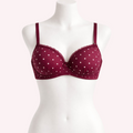 Red bra with white polka dots for daily wear for Pakistani ladies 