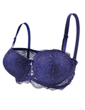 Elegant Royal Blue Lace Padded Support Bra 405