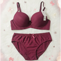 Maroon bra and panties set lingerie collection Pakistan 