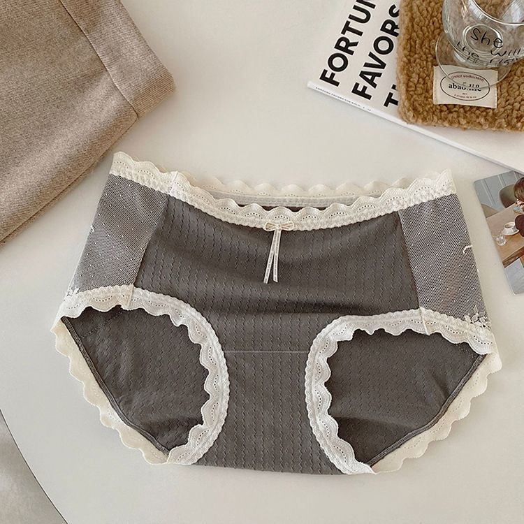 Cotton lace panty - Deep Green