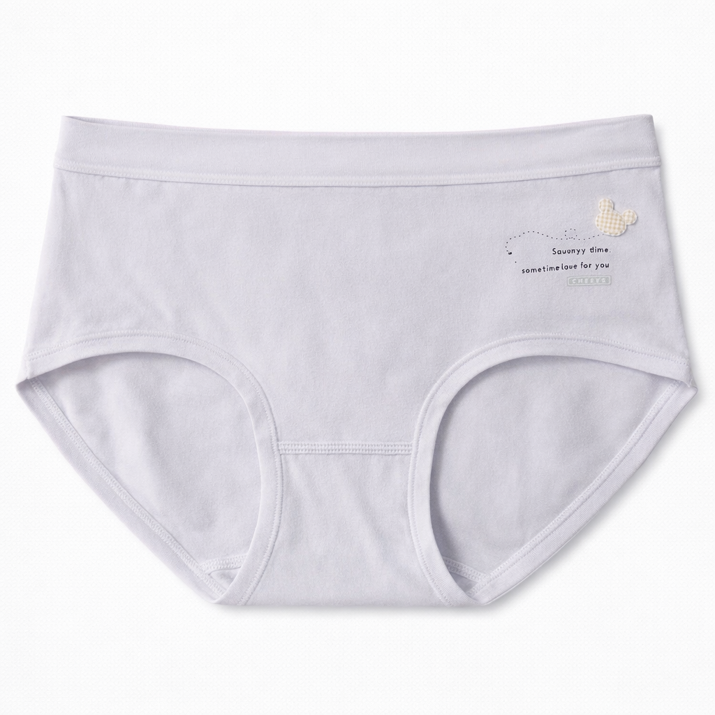 Bear Patch Breathable Cotton Panty- LU002