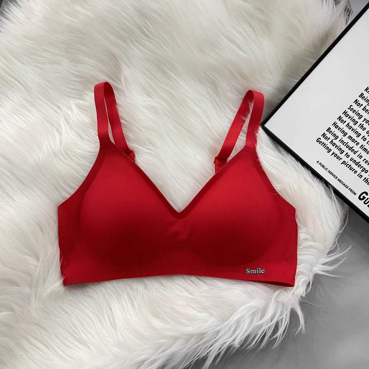 Seamless Soft Padded Bra- Red 457
